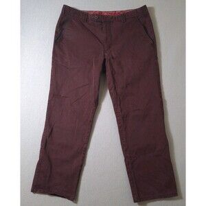 Meyer Chino Pants Mens 38x28 Red Burgundy Straight Leg 5 Pocket Trousers